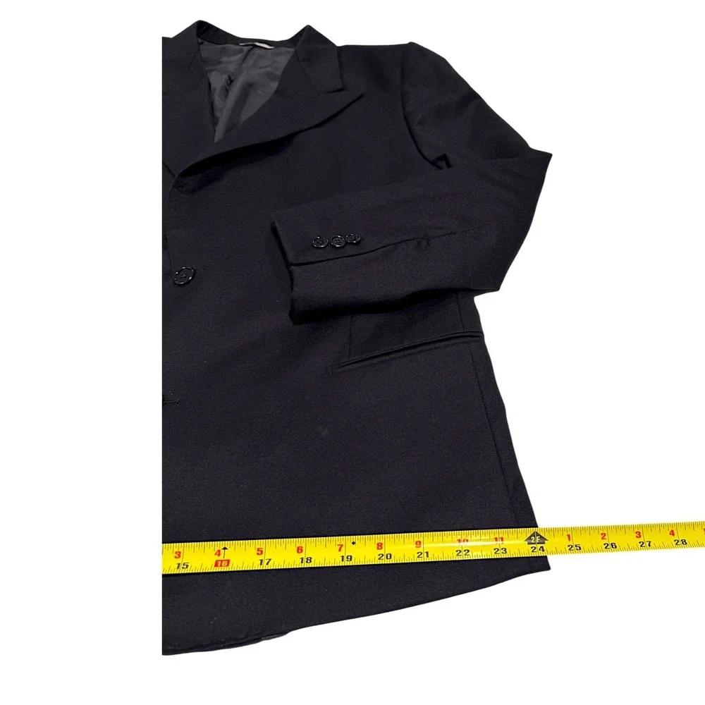 Everett Hall Navy Blue Blazer Loro Piana‎ Super 130s Wool Made in Italy Mens 46R